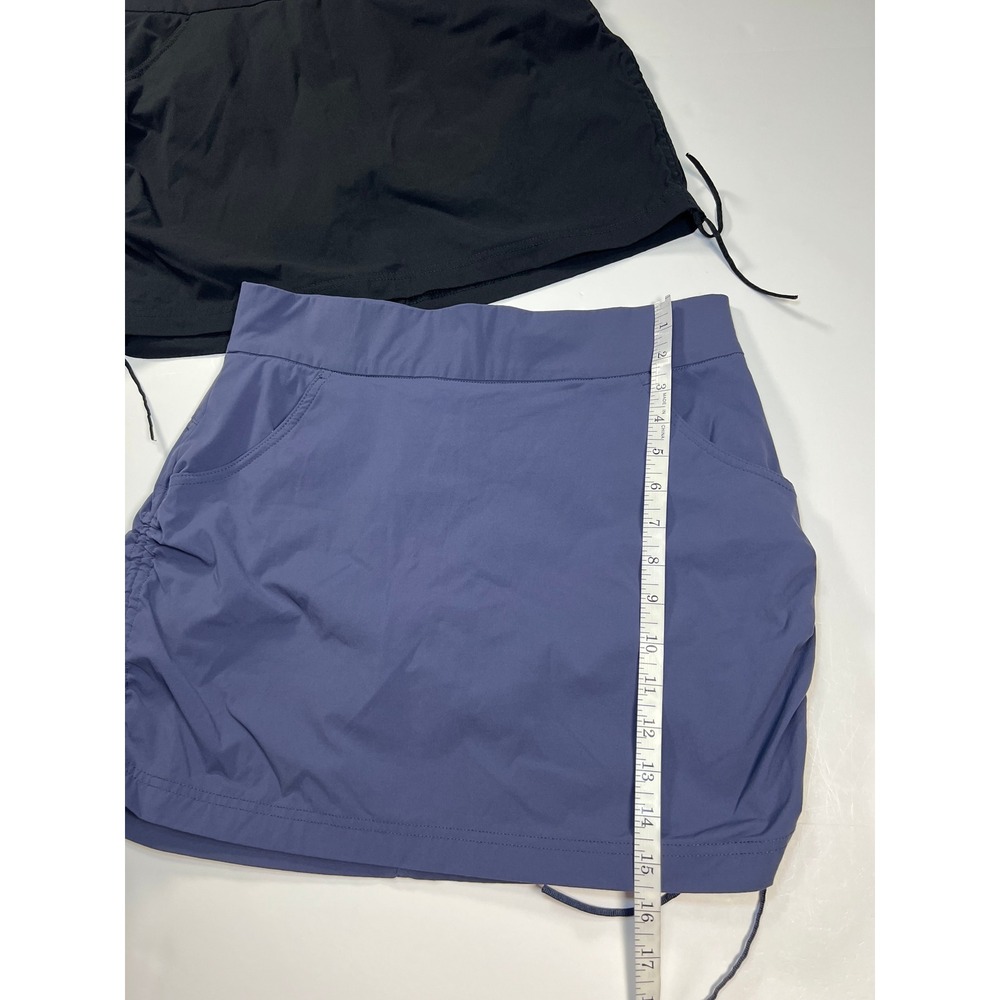 Columbia Anytime Casual Skort Women Medium Black Blue Set of 2 Cinch Side Ruched - Picture 7 of 7